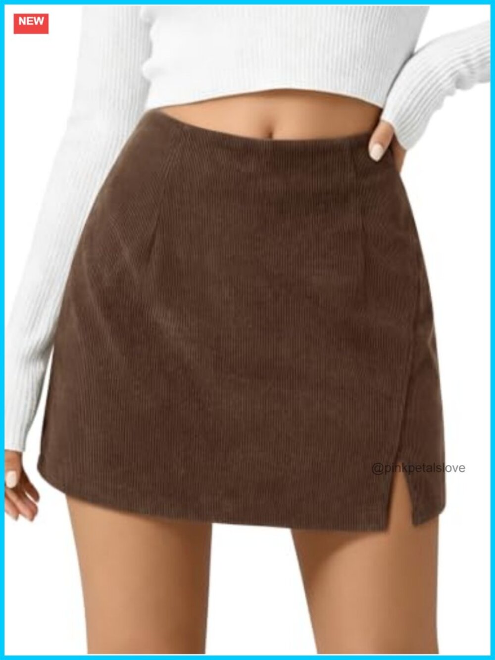 Corduroy Mini Skirt High Waisted A-Line Fall Winter Short Skirt